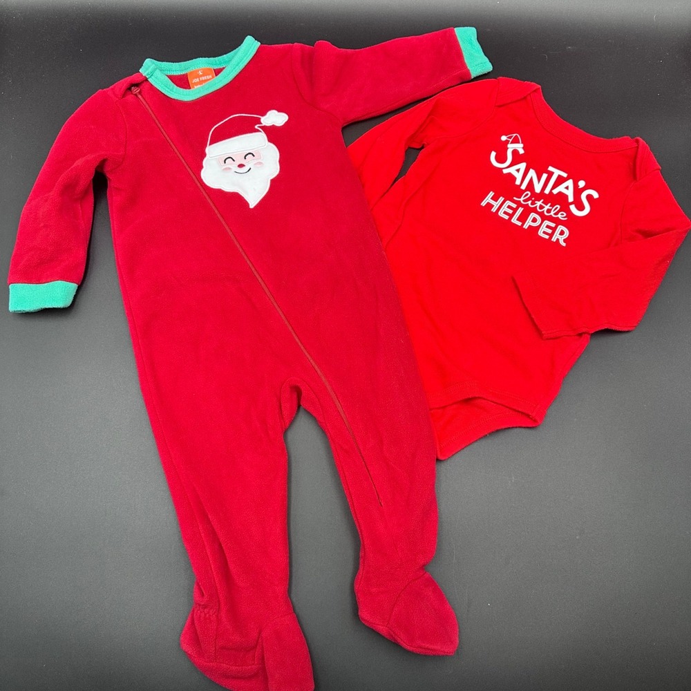 Joe Fresh Santa Pajamas & Cat Jack Santa's Little Helper Bodysuit